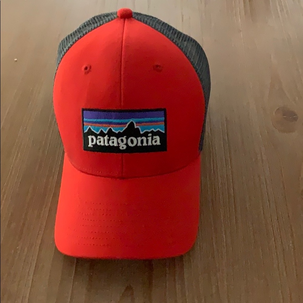 Red Patagonia snap back hat
